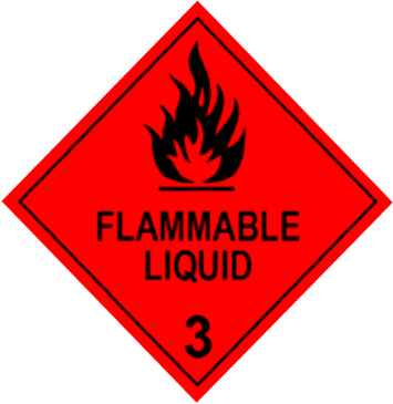 Flammable liquid sign